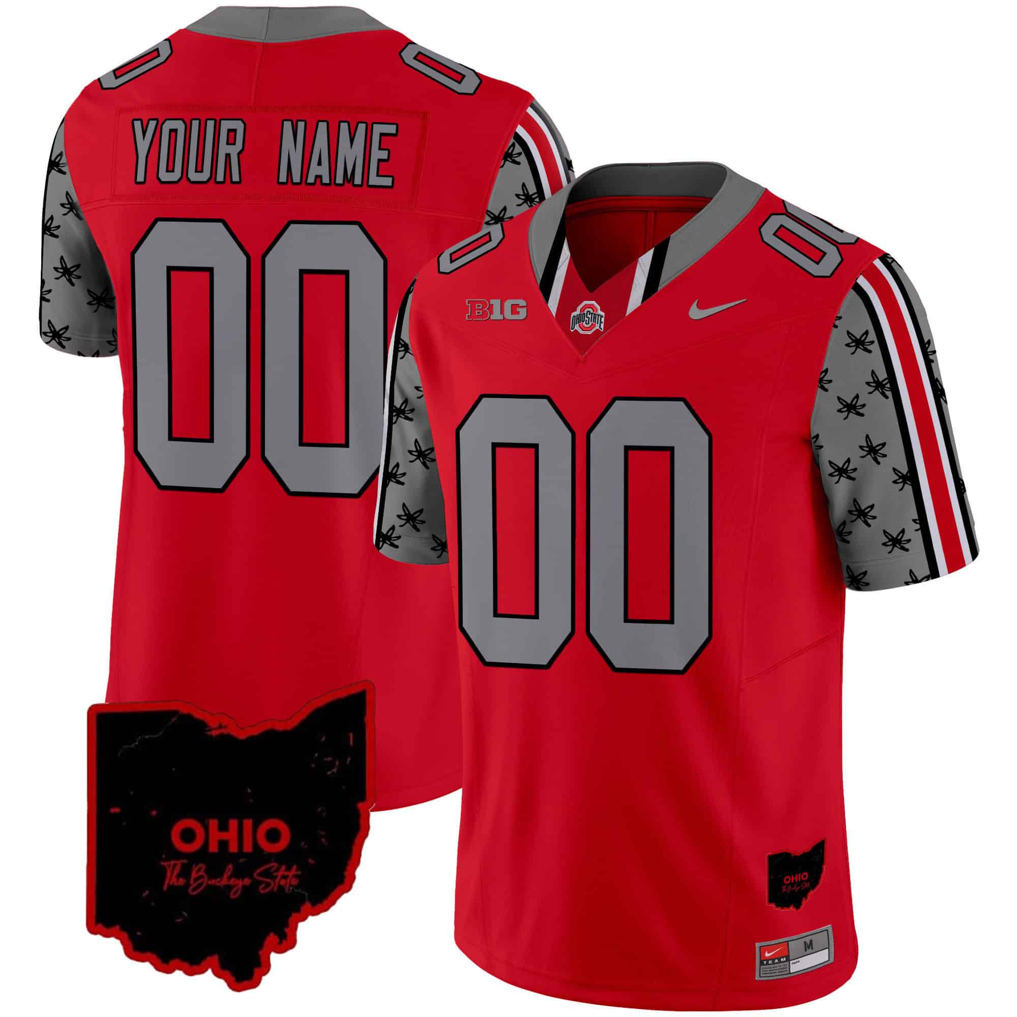 Men Ohio State Buckeyes Red 2024 Nike Home Patch Vapor Limited Custom NCAA Jersey